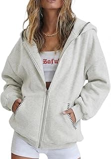 Contrast Stitching Women's Hoodie Jacket