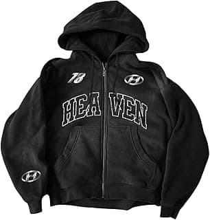 Vintage Streetwear Men's Zip-Up Hoodie