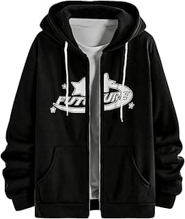 Men's Graphic Print Zip Up Hoodie