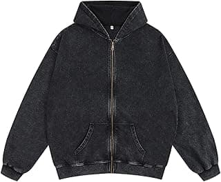 Acid Wash Hoodie Vintage Casual Jacket