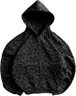 Y2k Grunge Leopard Zip Up Hoodie