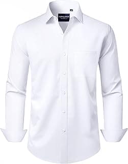 Wrinkle-Free Stretch Men's Dress Shirt with Pocket