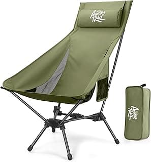 AuroraTrail High Back Folding Camping Chair with Pillow