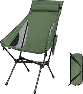 High Back Camping Chair with Detachable Pillow