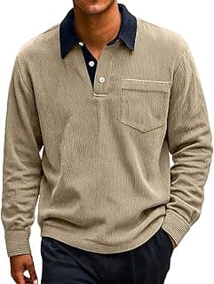 Corduroy Long Sleeve Polo Shirt