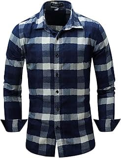 Men's Slim Fit Plaid Cotton Shirt