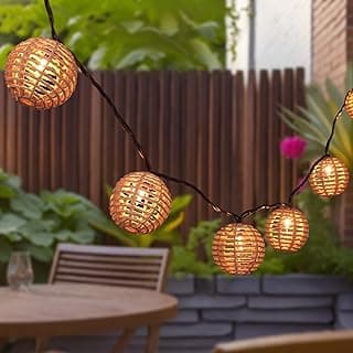 Rattan Globe String Lights
