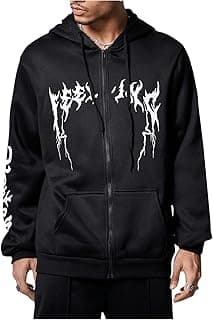 Men's Graphic Zip Up Hoodie Sweatshirt