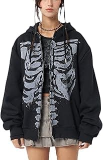 Skeleton Graphic Zip-Up Hoodie