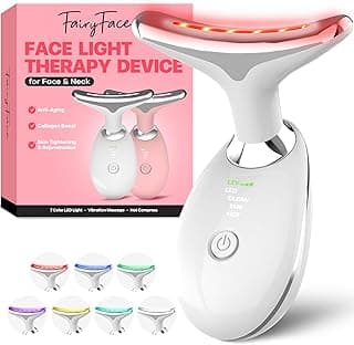 Face and Neck Massager Tool with Red Light Therapy