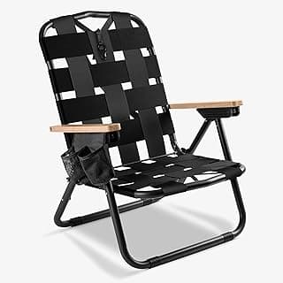 CleverMade Kove Midnight Black Beach Camping Chair