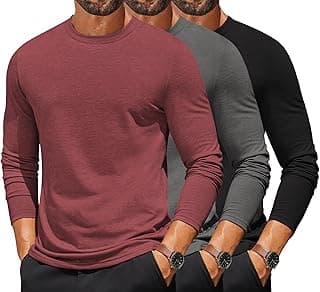 Men's Basic Long Sleeve Crew Neck Tee