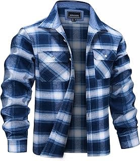 Cotton Long Sleeve Plaid Flannel Shirt for Men