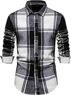 Flannel Plaid Dress Shirt for Men