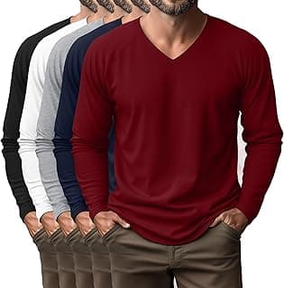 Men's Long Sleeve V Neck Shirt Multipack