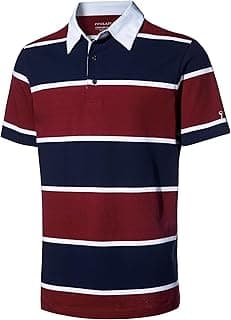 Men's Striped Long Sleeve Polo Shirt