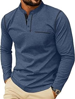Men's Stylish Henley Long Sleeve T-Shirt