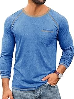Casual Crewneck Long Sleeve T-Shirt with Pocket