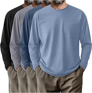 Men's Big and Tall Long Sleeve Pocket T-Shirts
