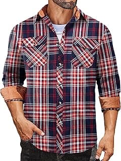 Men's Fall Plaid Button Down Shirt